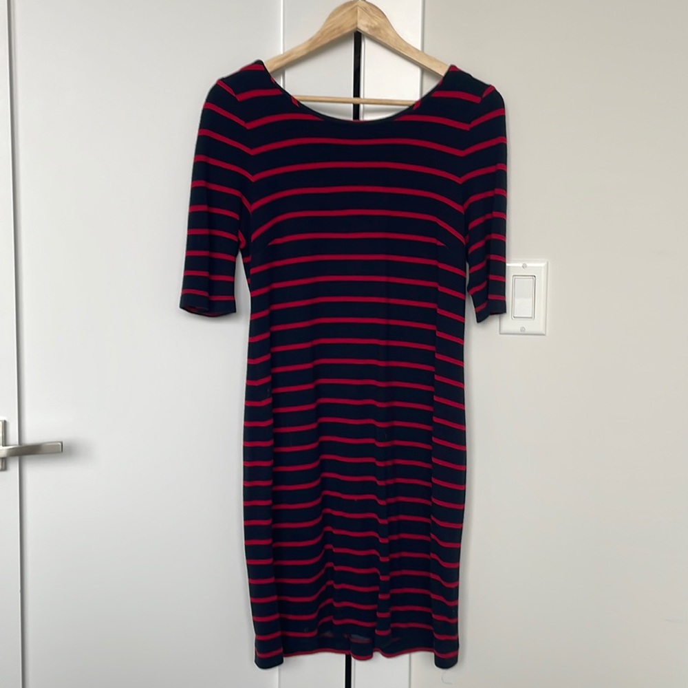 Banana Republic Navy/ Red Stripe Dress